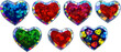 © Kwangmoozaa - Colorful Holographic Heart Sticker Set Isolated on White Background