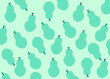 © Westend61 - Seamless pattern of simple mint green cartoon pears