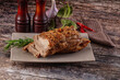 © Andrei Starostin - Sliced baked pork loin with fresh tarragon