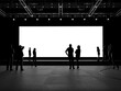 © impro-studio - White Blank Large Screen Mockup 3D Render in a Conference Hall with Poeple as a foreground