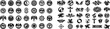 © arthub Tokyo - Collection of various black graphic symbols and icons on white background including dragons mandalas yin yang and other decorative elements  used for design and artistic purposes