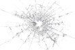 © The Stock King - Bullet hole broken glass effect PNG with transparent background, realistic shattered screen crack overlay with radial fractures and impact damage for photo editing, poster design or graphic resource.