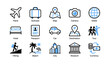 © Cali6ro - Travel and tourism icons arranged on white background