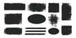 © GraphixEra - Set of black ink brush strokes and grunge texture frames for artistic design projects and creative graphics