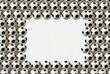 © DnQajik - A rectangular frame composed of black and white soccer balls arranged in a repeating pattern, creating a bold and dynamic border