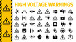 © Rama - Collection of Electricity Danger Symbols and Warning Signs for Electrical Hazard Alerts and Safety Information