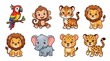 © saim - Cute collection of diverse wild jungle animals illustrated in a bright and friendly cartoon art style