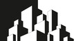 © MASKURI - Minimalist black and white illustration of a stylized abstract city skyline.