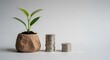 © Naki - Plant Growing From Coin Stacks Money.