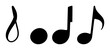 © Rovio - Black silhouette, white background: music note set with simple line art design featuring simple design, minimalist, black and white with illustrations and graphics