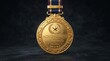 © MdAtiur - Gold medal with achievement award on ribbon, symbolizing success and accomplishment