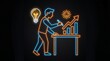 © Ajaysinh - Entrepreneur planning new business ideas at a standing desk