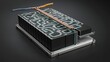 © Kitta Studio - Advanced hydrogen fuel cell with copper piping and electrical connections for clean energy