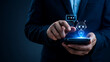 © Technolog - Businessman using smartphone with chatbot icon, artificial intelligence, digital customer service, automation, and technology concept