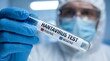 © EdiArtX - A medical professional in protective gear holds a test tube labeled Hantavirus Test with the result showing POSITIVE.