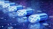 © Sulastri - Digital Medicine and Genetic Engineering Concept with DNA Helix inside Capsule Pills on Electronic Circuit Board Background
