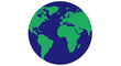 © de_ - A simple graphic illustration of a stylized green and blue planet sphere