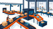 © Muhammad - Automated conveyor belt system in a modern logistics warehouse.