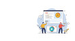 © Montaha - Two creative professionals work together on a user interface design and video content for a modern website on a large floating screen.