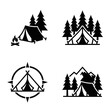© Royin - Camping Tents And Forest Icons Set.