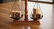 © Makbul - Balanced wooden scale with blocks labeled iq and eq on a polished table showing intelligence and emotional balance concept in one creative setup