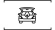 © Dera - Eco-friendly car trunk icon with green leaf symbol, sustainable transport concept