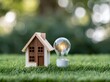 © Jumpei - 地球環境に優しいエコ住宅のイメージ明るい未来の省エネアイデア電球
