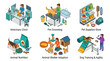 © Ксения Омельченко - Isometric Animal Care and Pet Services Vector Icon Set