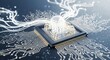 © Tan - Quantum AI emerges from a futuristic microchip circuit board with glowing neural network pathways
