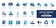 © IconForge Studio - Solar energy icon set. renewable, sustainability, green, power, panel, electricity, eco, editable solid vector