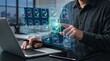 © Ikha - Man Interacting with Digital Document Management System Interface.