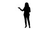 © Md Riyad - Silhouette woman presenting with tablet isolated on transparent background, Vector