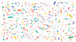 © designboundary - Colorful Confetti Sprinkle Background with Random Geometric Party Streamers