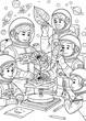 © Yunaka - Astronauts studying plants in futuristic space classroom setting.