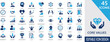 © Nagma - core values solid icon set with company principles, diversity, collaboration, vision, mission, sustainability, respect, and corporate culture symbols.