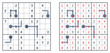 © Alexey - Thermometer sudoku logic puzzle with unsolved and solved versions, showcasing brain training challenge and solution for mental fitness gaming and educational media