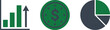 © Wisetya - Corporate communication and financial icons set with growth bar chart dollar coin and pie graph