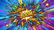 © Gunung - Explosive colorful fireworks display with text boom bang.