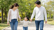 © S Sumi - Japanese family with preschool child enjoying time together in park