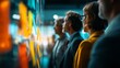© vectorizer88 - Professionals Engaged in Presentation with Projected Visuals on Wall