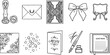 © ArtFlex - Luxury stationery wedding paper craft graphics assortment including wax seal stamp deckled edge envelope laser cut invitation lace ribbon bow holder