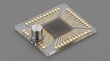 © TaruHonu - Chip de interfaz neuronal con malla 3D sobre sustrato transparente