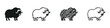 © 7Author - Collection of stylized musk ox icons in various artistic styles