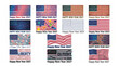© Shaon - Selection of 2027 new year text and american flag illustrations for patriotic holiday marketing and greeting cards with american patriotism celebration greeting illustration typography
