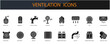 © nok - ventilation icons set minimalist flat style design, ventilation set Vector illustration  on white background