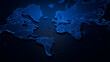 © Bright Design - Futuristic Digital World Map Glowing Blue Cyber Geography Concept Business Data Visualization Globe Projection Grid Pattern Tech Network Connectivity Global 3d Render background