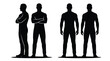 © VectroGraphy - Male silhouettes collection showing standing poses for professional character design in a simple vector graphic style