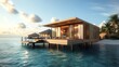 © Holyk1ng - Stunning overwater bungalow on a pristine tropical beach. Luxurious escape in paradise.