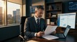 © Walter - Focused Businessman Analyzing Financial Documents In Modern Office