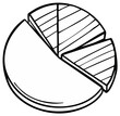 © Антонина Бабичева - Simple hand-drawn pie chart showing data segmentation and proportions
